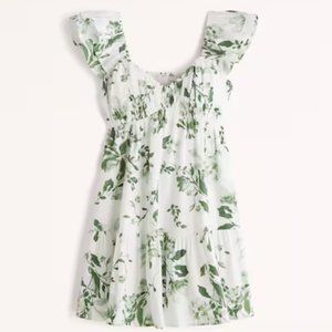 Abercrombie Ruched Flutter Sleeve Mini Dress